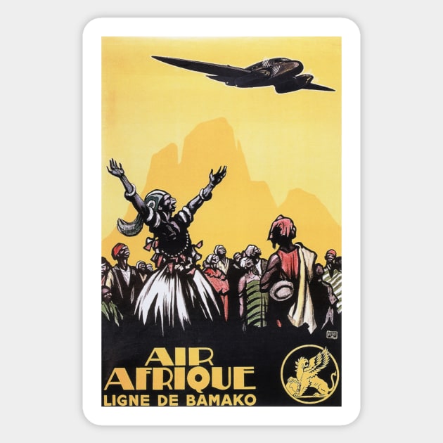 AIR AFRIQUE Airline Line of Bamako Africa Vintage Plane Travel Sticker by vintageposters